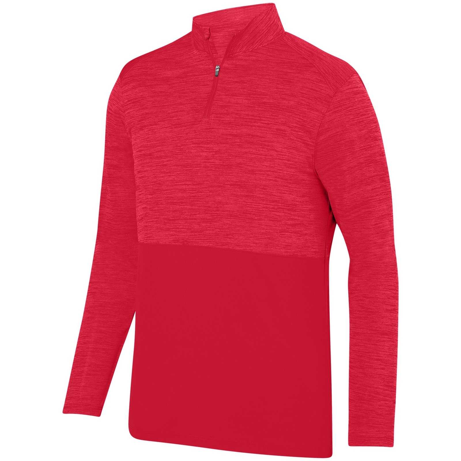 Augusta 2908 Shadow Tonal Heather 1/4 Zip Pullover - Red - HIT a Double
