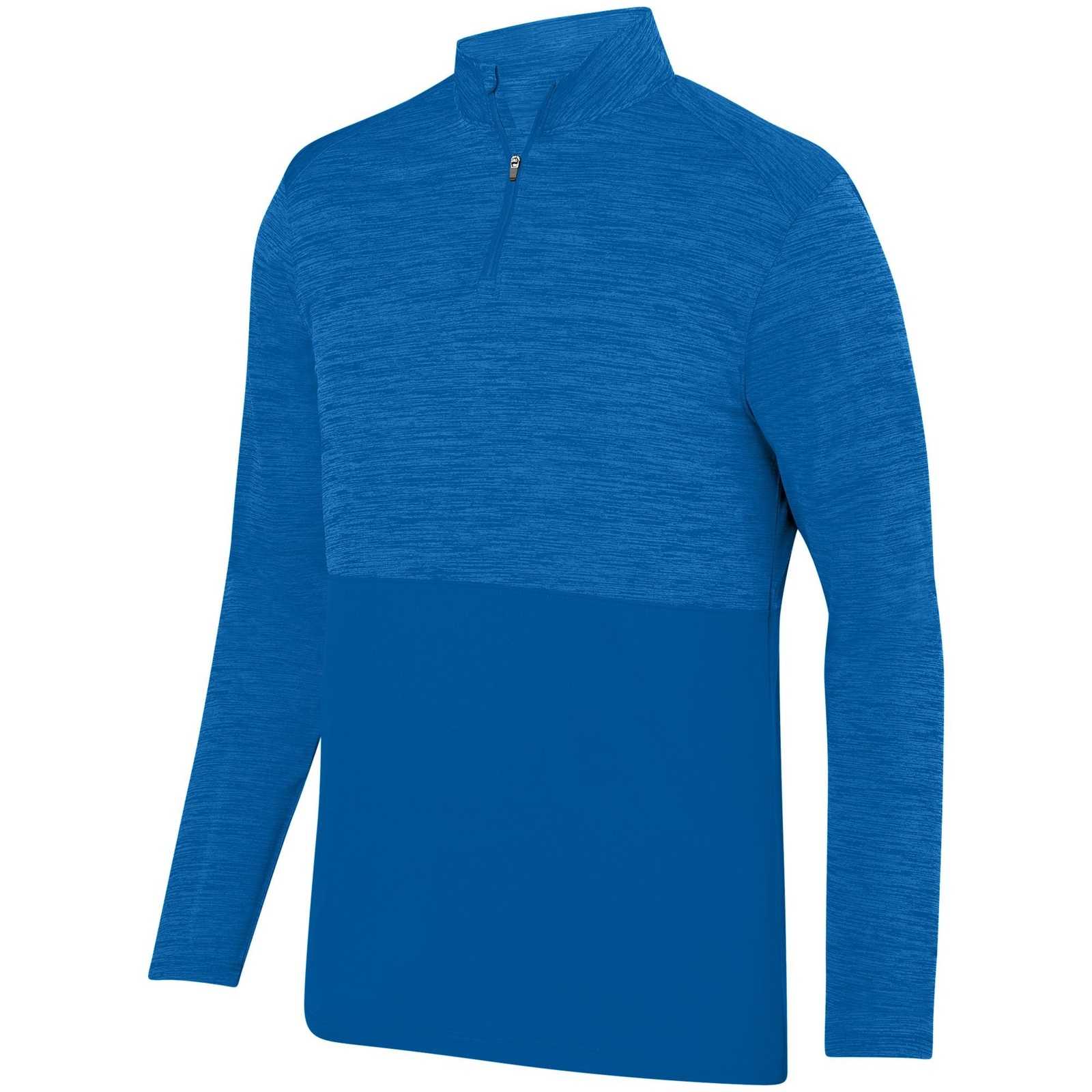 Augusta 2908 Shadow Tonal Heather 1/4 Zip Pullover - Royal - HIT a Double