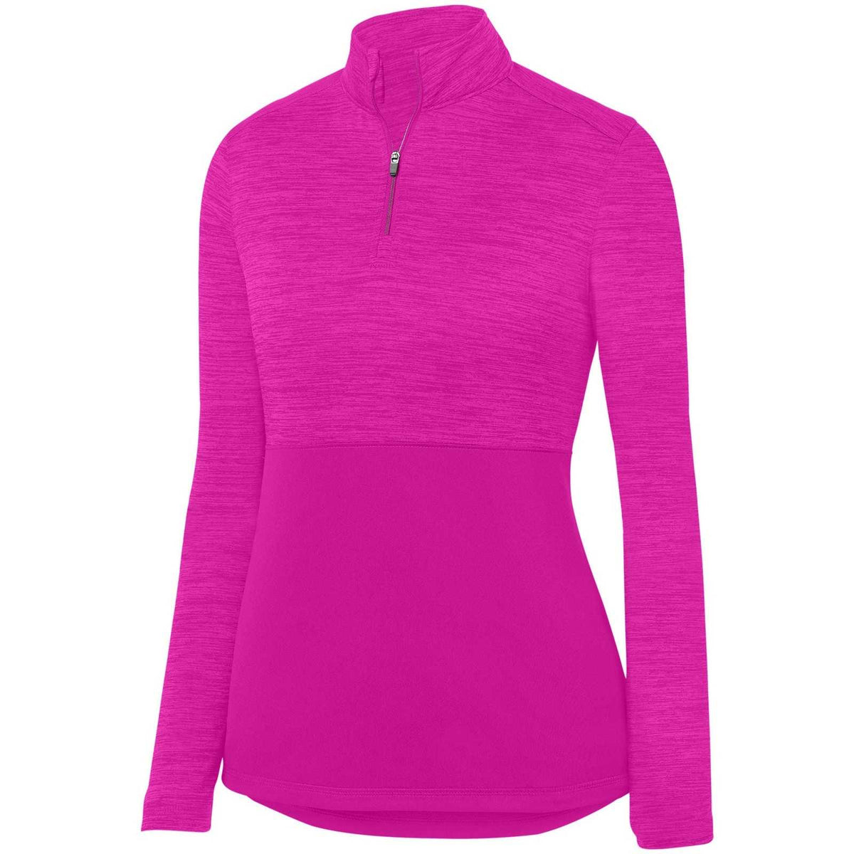 Augusta 2909 Ladies Shadow Tonal Heather 1/4 Zip Pullover - Power Pink - HIT a Double