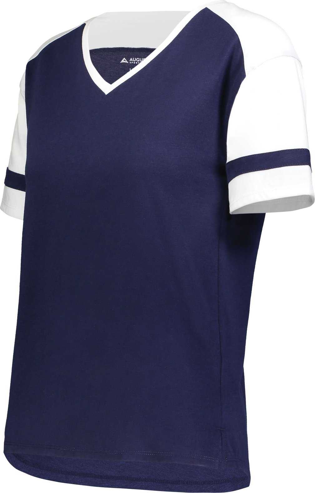Augusta 2914 Ladies Fanatic 2.0 Tee - Navy White - HIT a Double