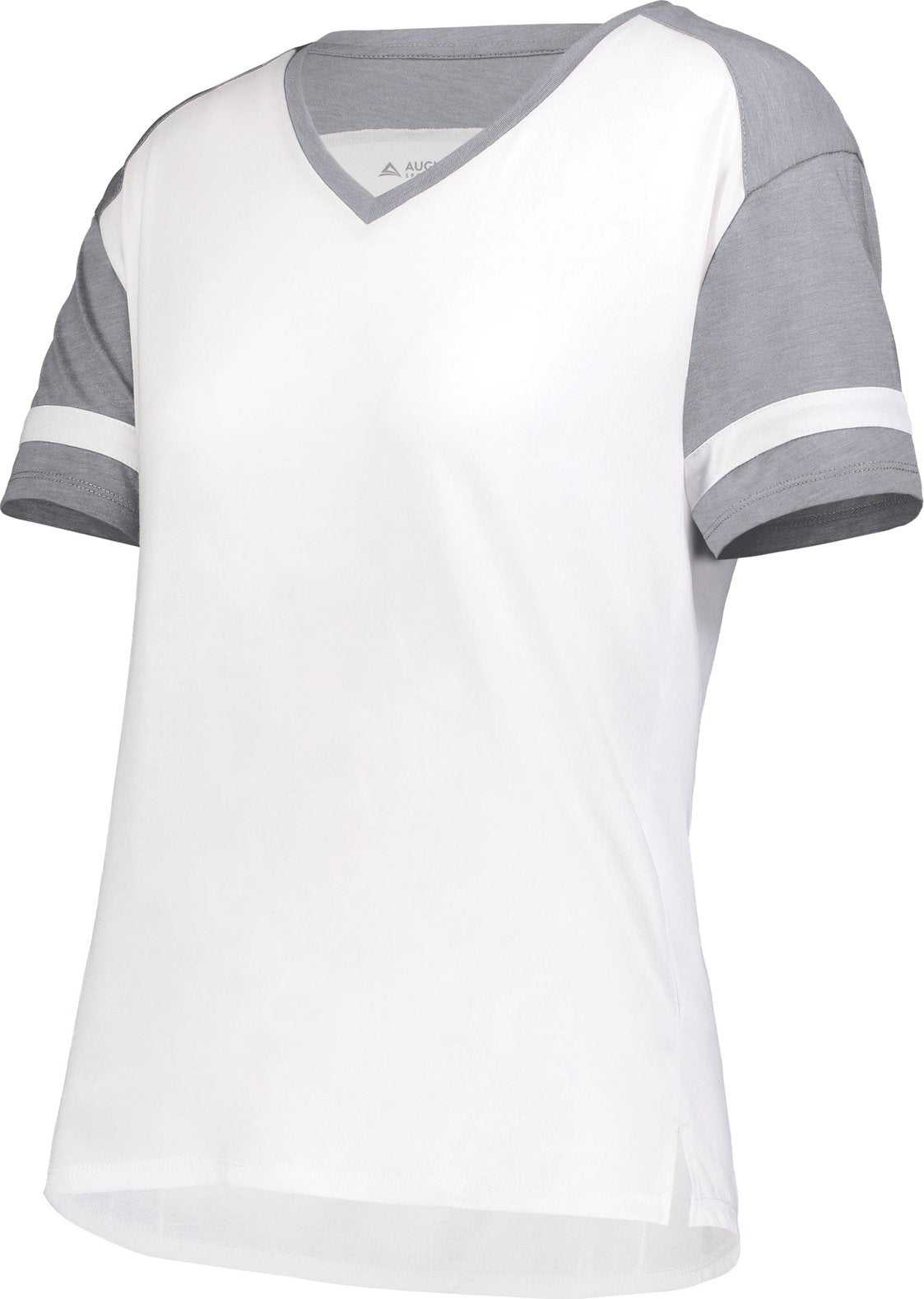 Augusta 2914 Ladies Fanatic 2.0 Tee - White Gray Heather - HIT a Double