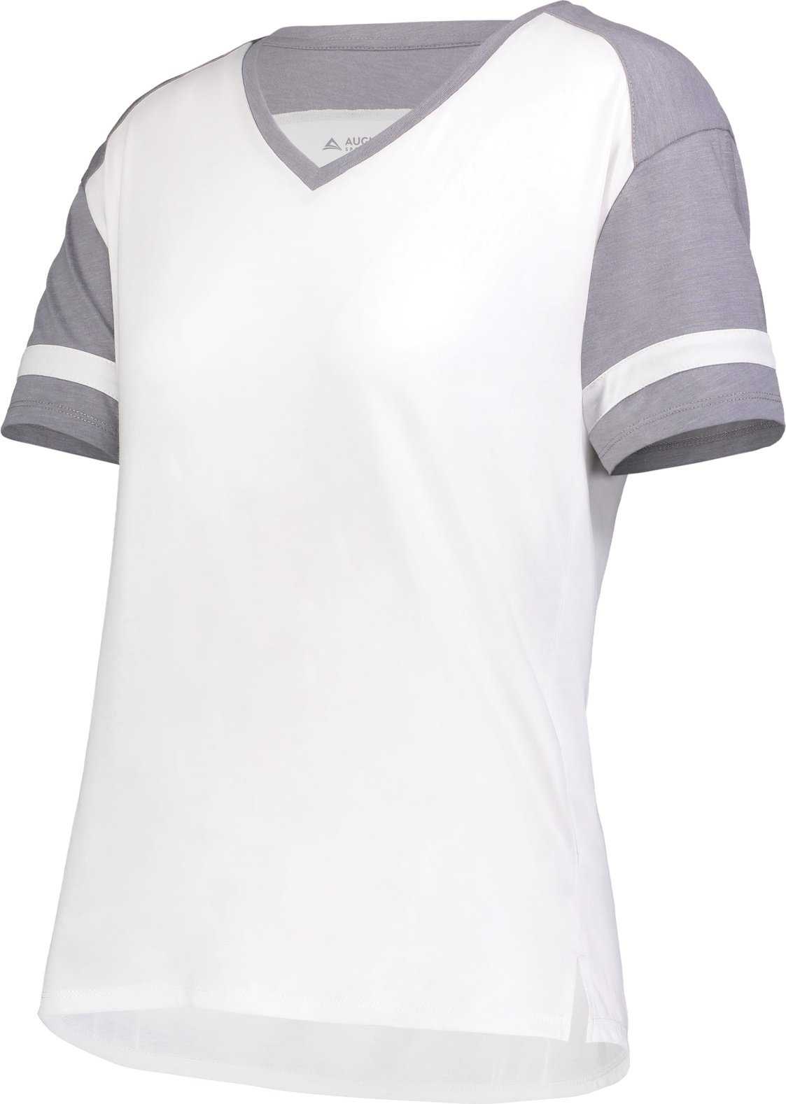 Augusta 2915 Girls Fanatic 2.0 Tee - White Gray Heather - HIT a Double