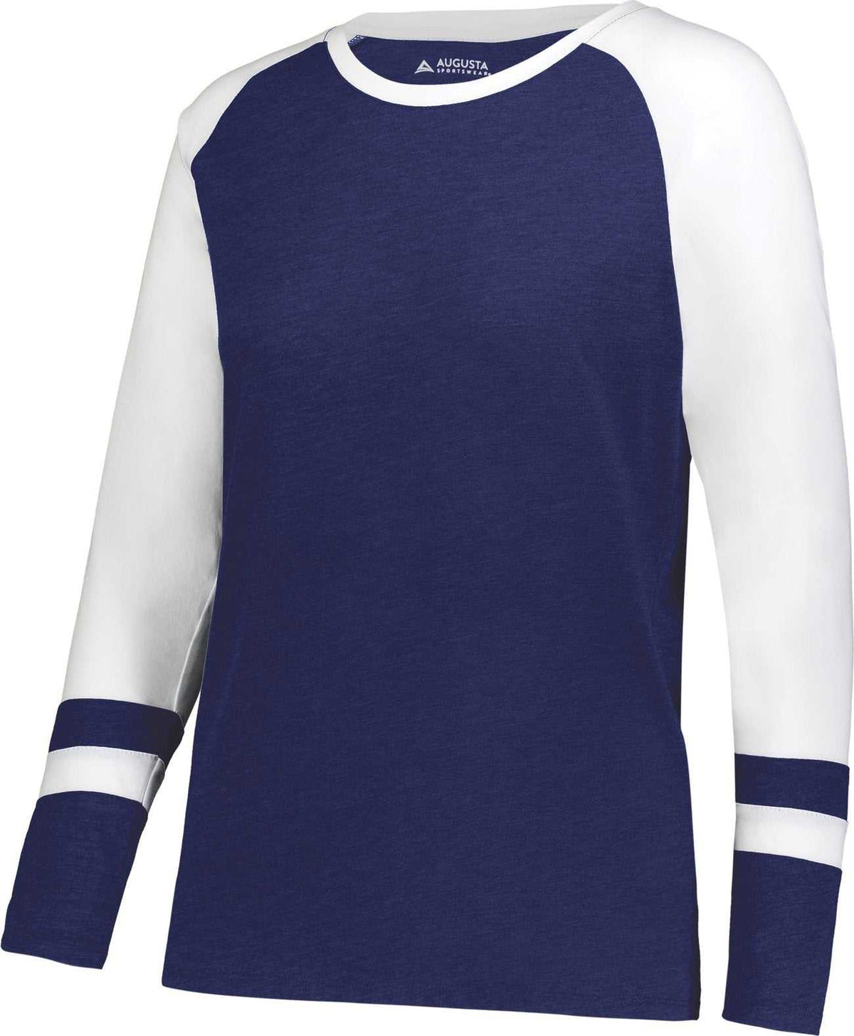Augusta 2918 Girls Fanatic 2.0 Long Sleeve Tee - Navy White - HIT a Double