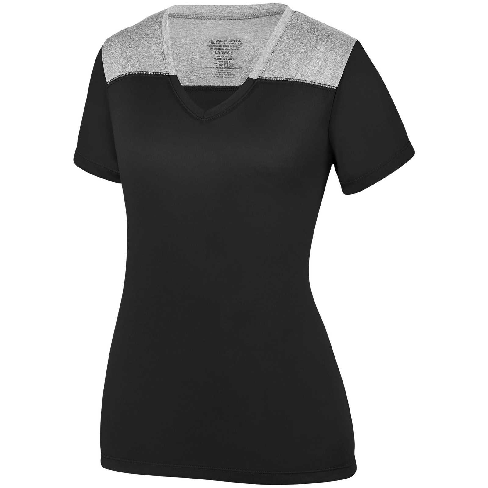 Augusta 3057 Ladies Challenge T-Shirt - Black Graphite Heather - HIT a Double