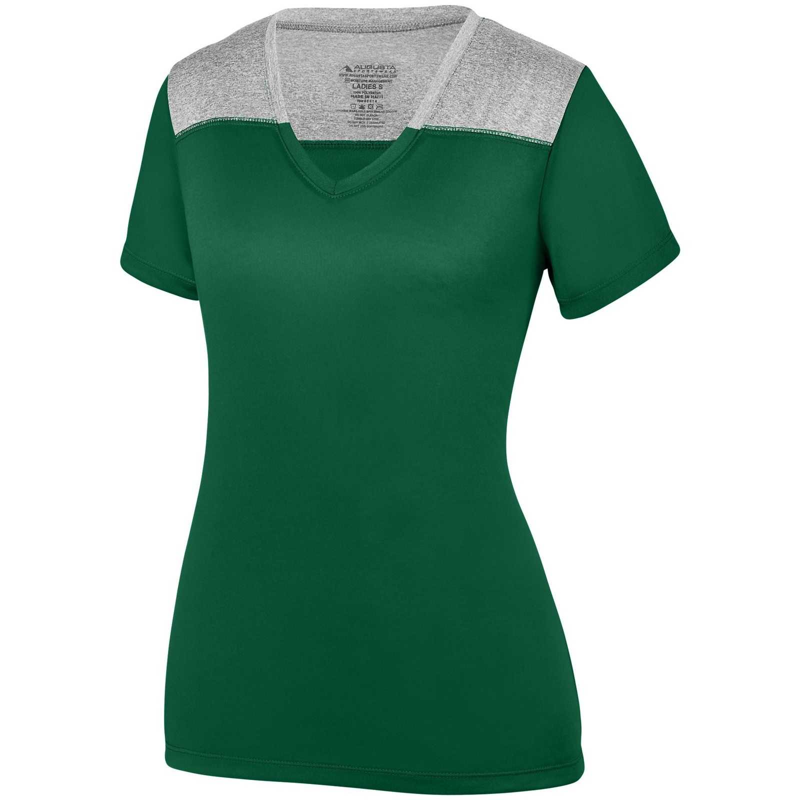 Augusta 3057 Ladies Challenge T-Shirt - Dark Green Graphite Heather - HIT a Double