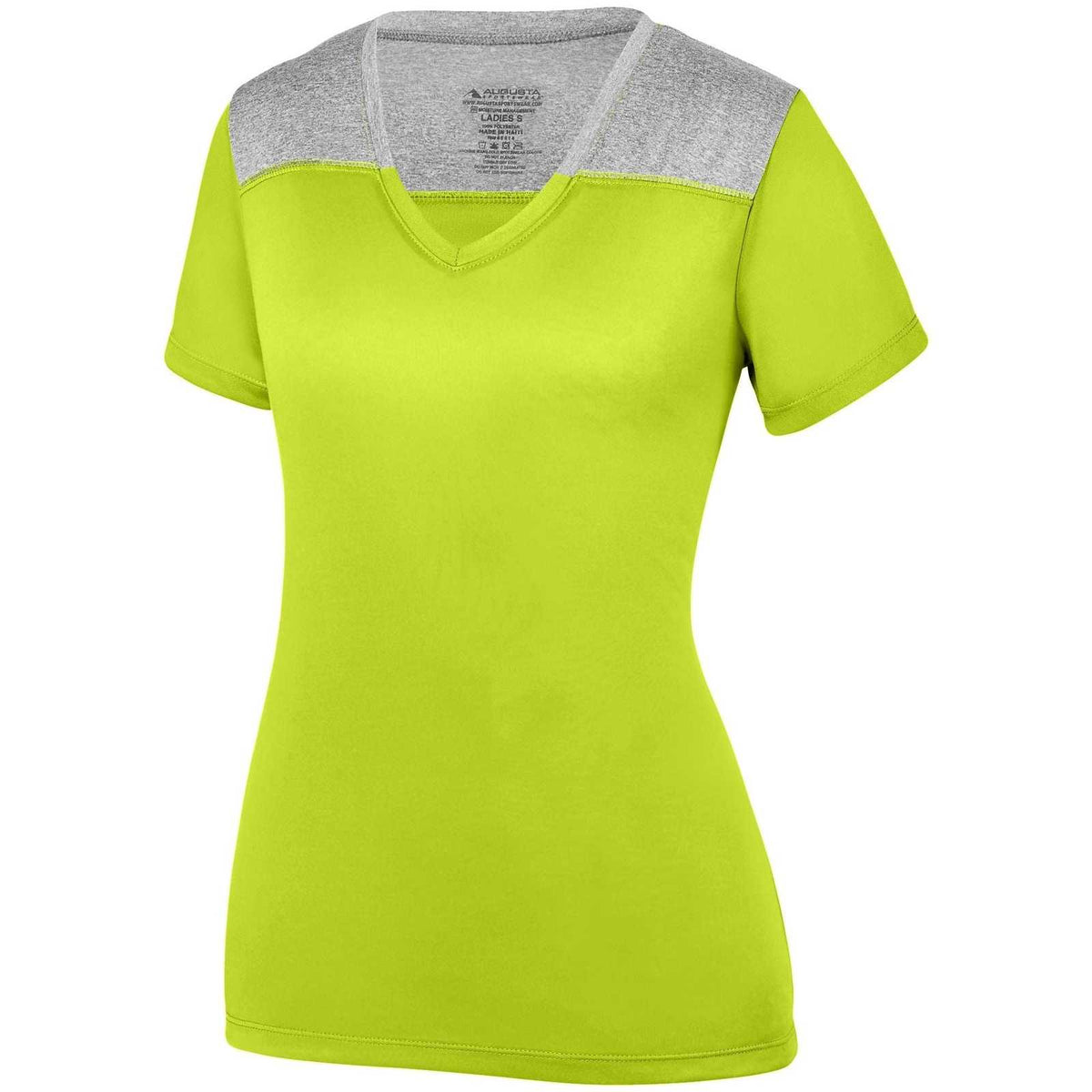 Augusta 3057 Ladies Challenge T-Shirt - Lime Graphite Heather - HIT a Double