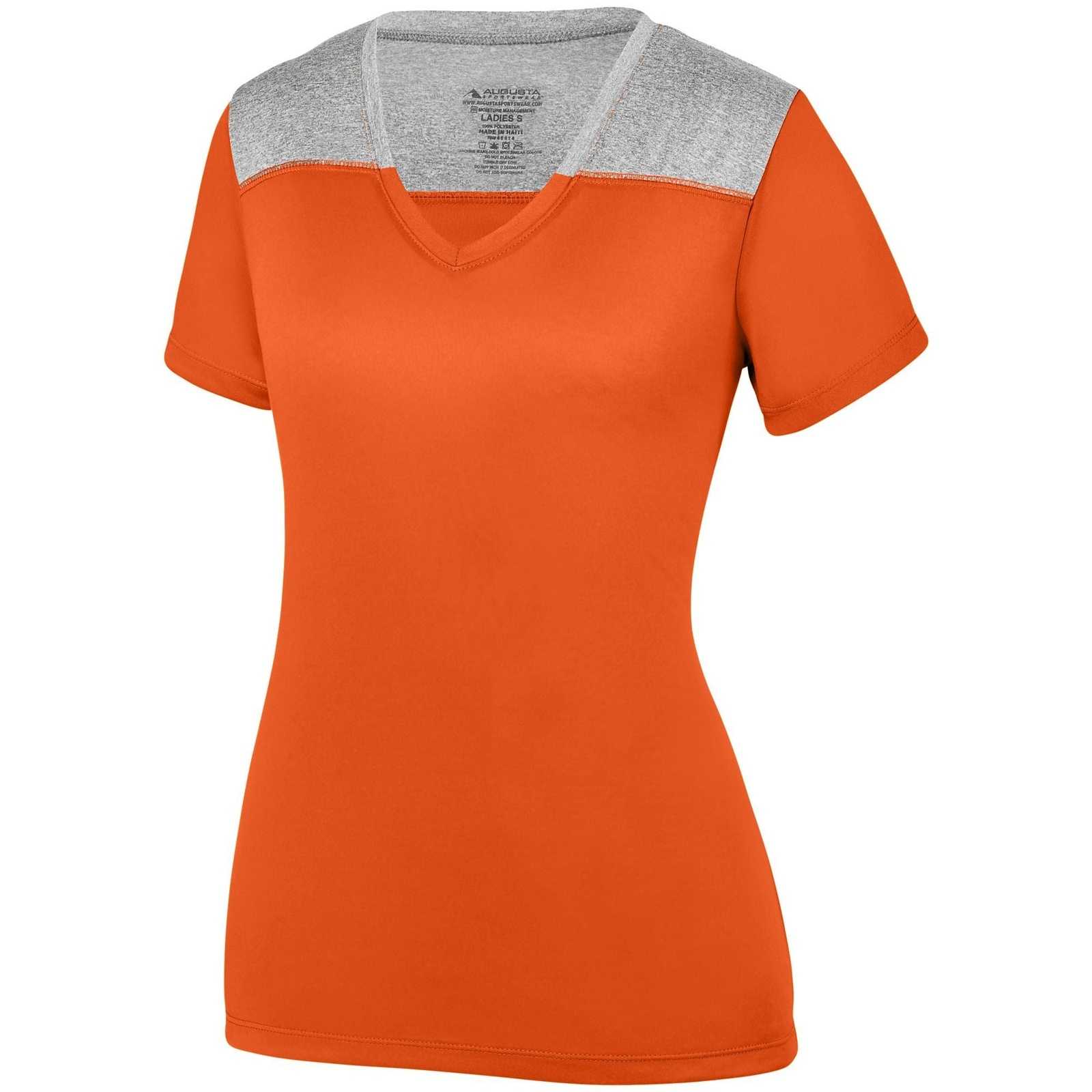 Augusta 3057 Ladies Challenge T-Shirt - Orange Graphite Heather - HIT a Double