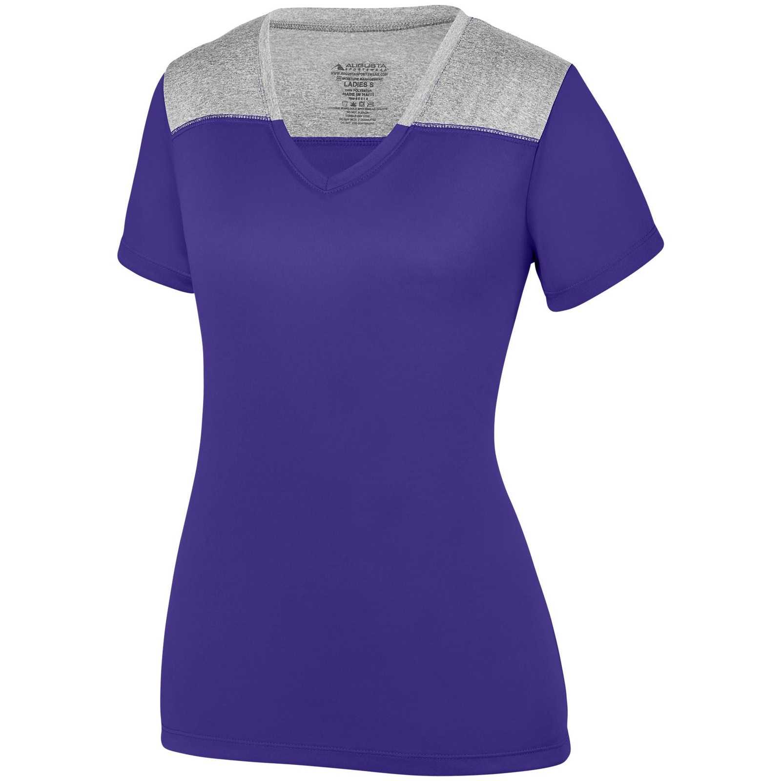 Augusta 3057 Ladies Challenge T-Shirt - Purple Graphite Heather - HIT a Double