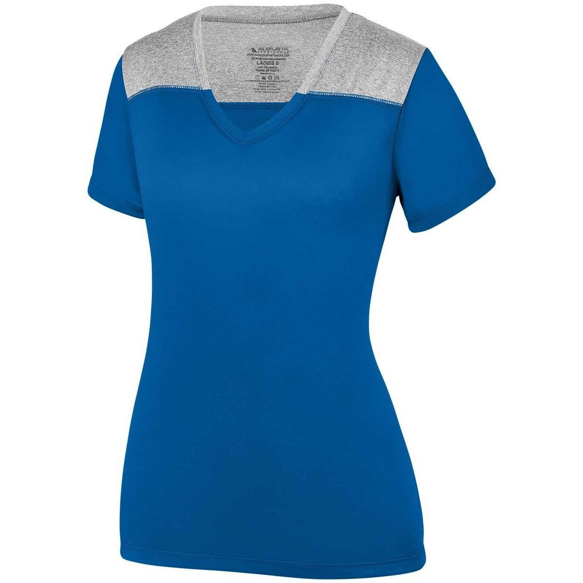 Augusta 3057 Ladies Challenge T-Shirt - Royal Graphite Heather - HIT a Double