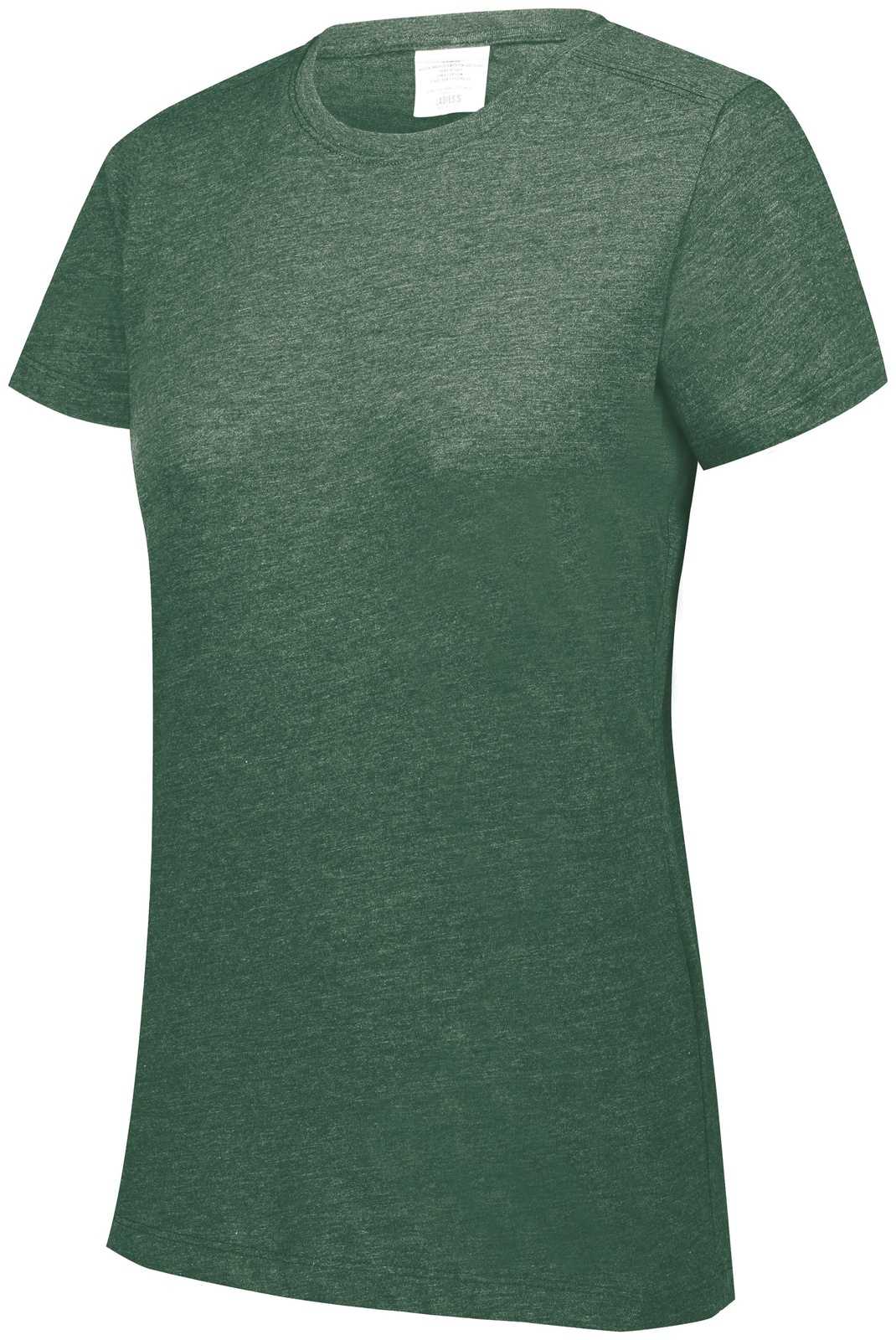 Augusta 3067 Ladies Tri-Blend T-Shirt - Dark Green Heather - HIT a Double