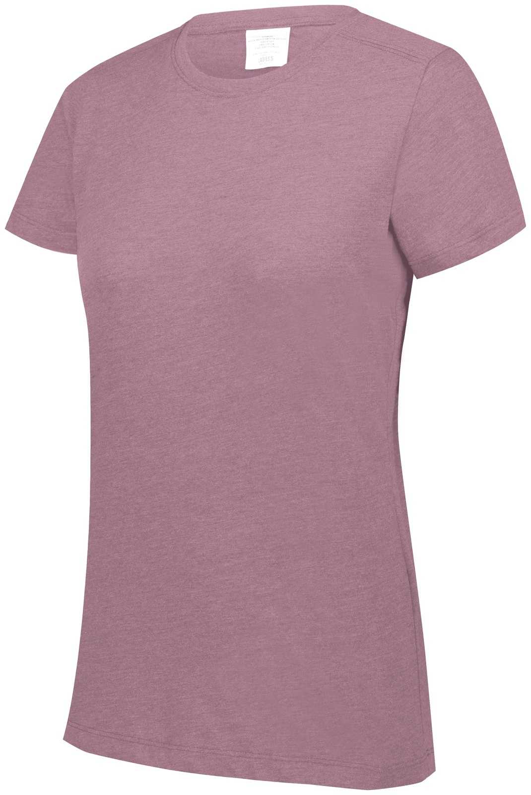 Augusta 3067 Ladies Tri-Blend T-Shirt - Dusty Rose Heather - HIT a Double
