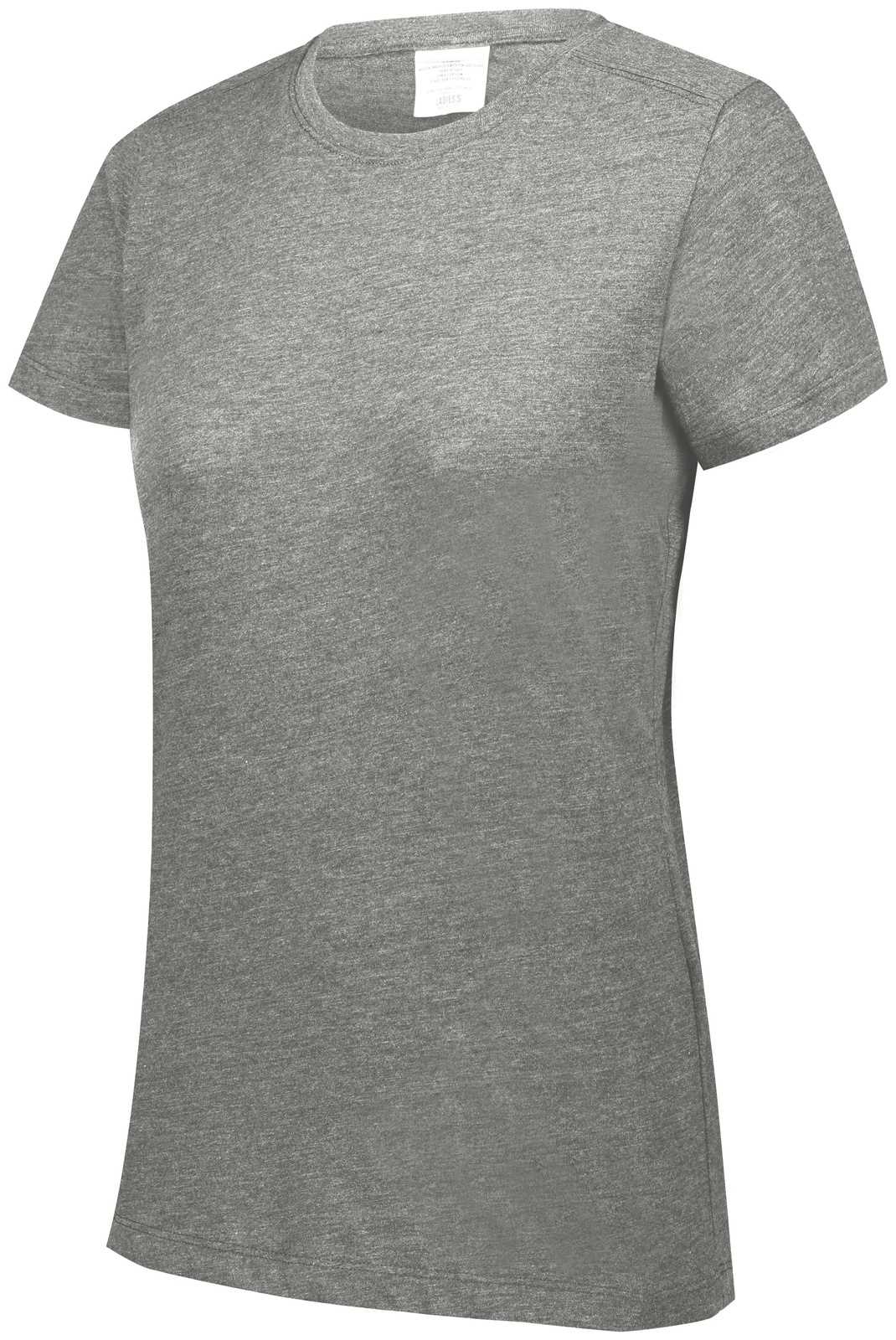Augusta 3067 Ladies Tri-Blend T-Shirt - Grey Heather - HIT a Double