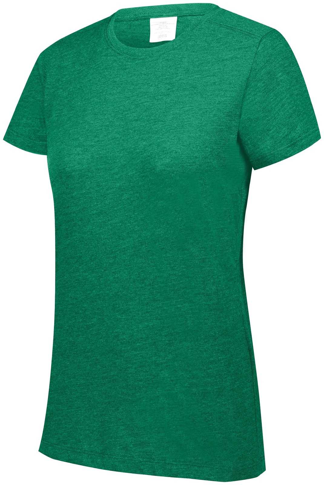 Augusta 3067 Ladies Tri-Blend T-Shirt - Kelly Heather - HIT a Double