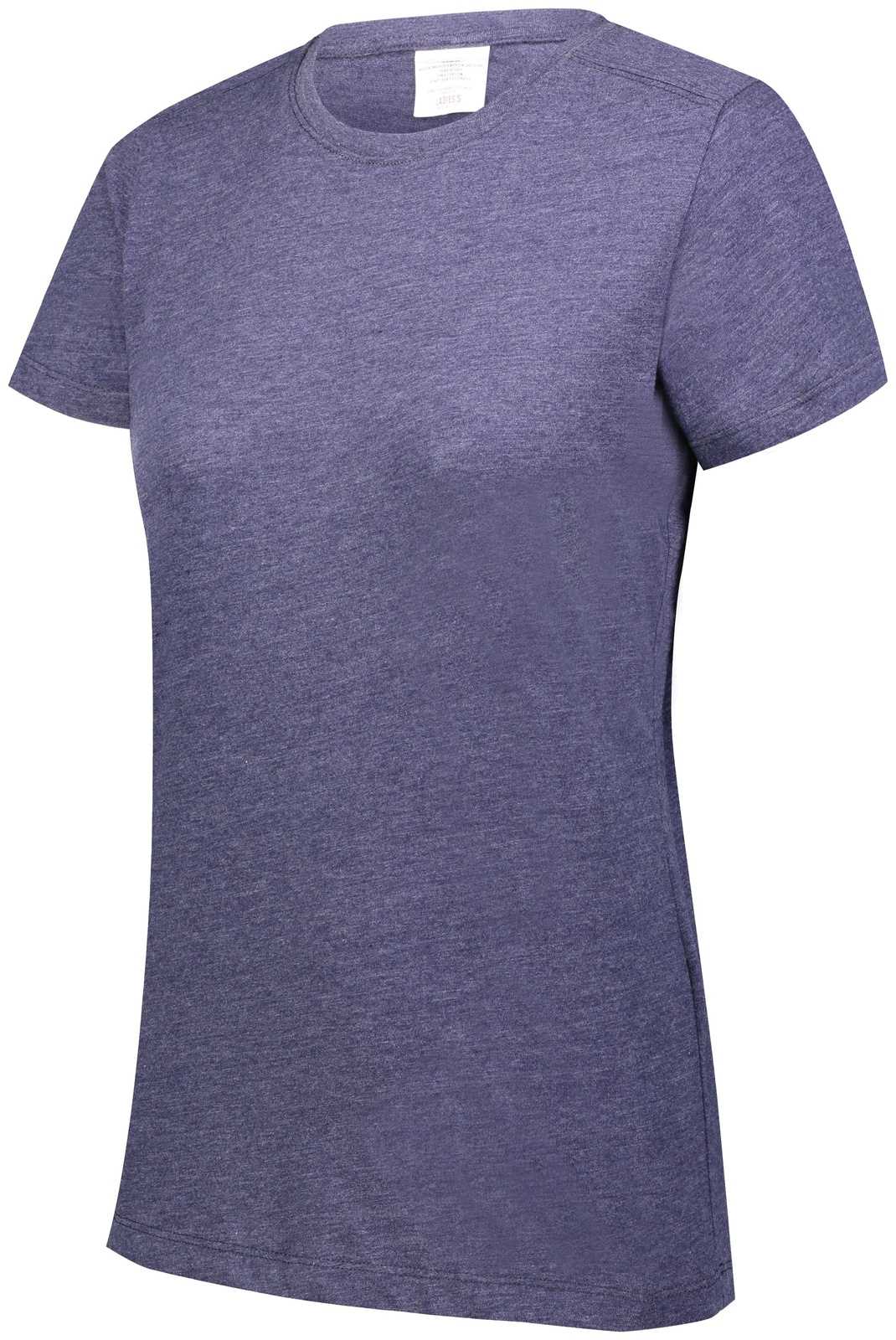 Augusta 3067 Ladies Tri-Blend T-Shirt - Navy Heather - HIT a Double