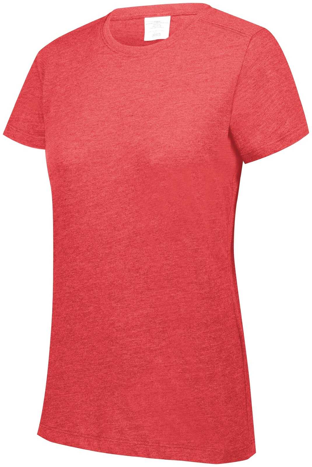 Augusta 3067 Ladies Tri-Blend T-Shirt - Red Heather - HIT a Double