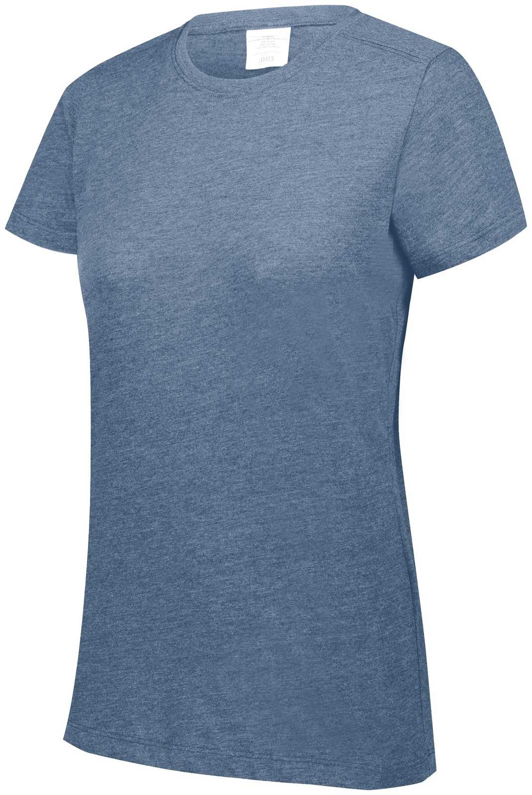 Augusta 3067 Ladies Tri-Blend T-Shirt - Storm Heather - HIT a Double