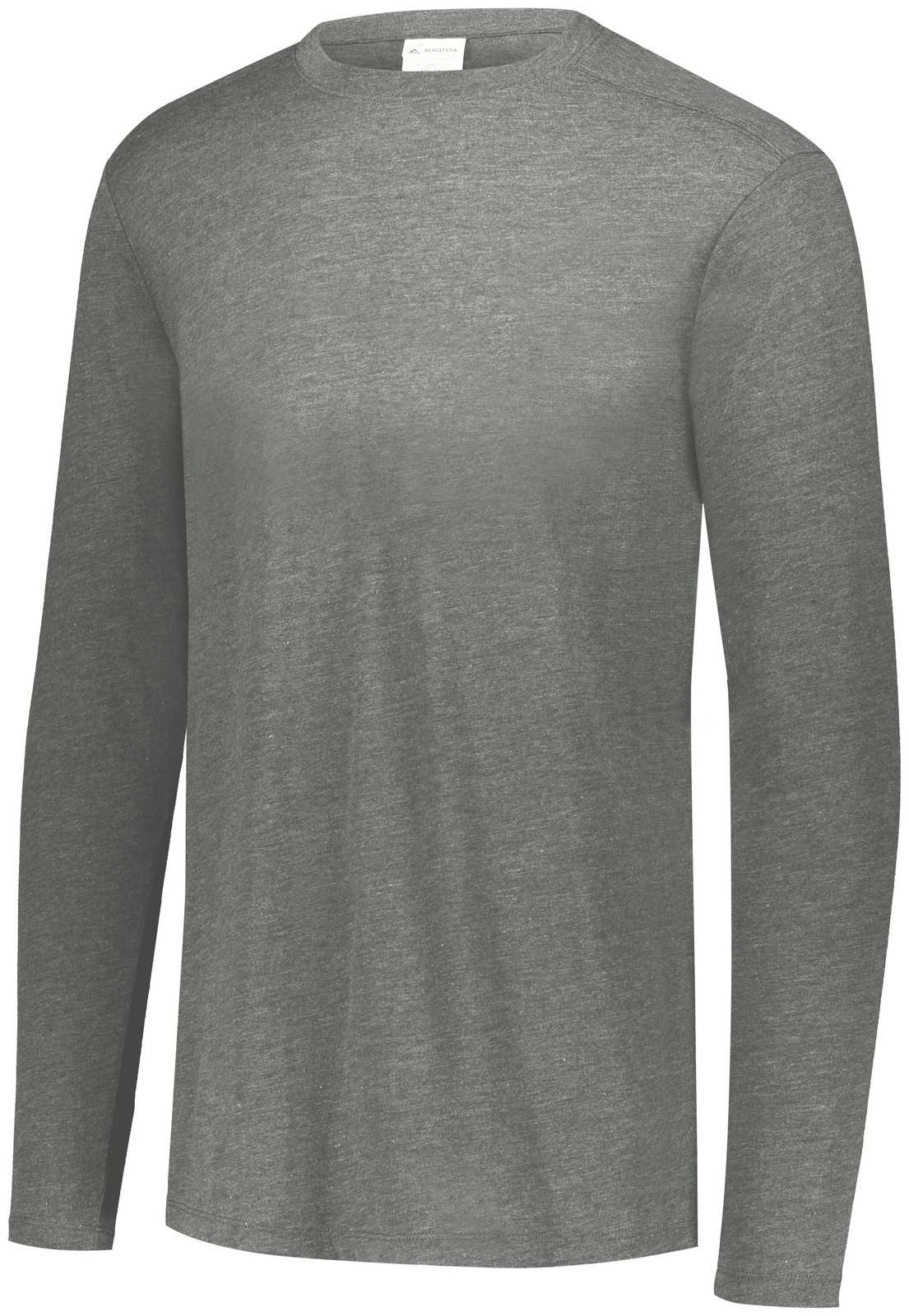 Augusta 3075 Tri-Blend Long Sleeve Crew - Grey Heather - HIT a Double