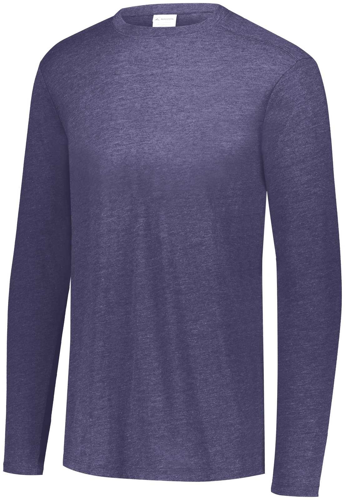 Augusta 3075 Tri-Blend Long Sleeve Crew - Navy Heather - HIT a Double