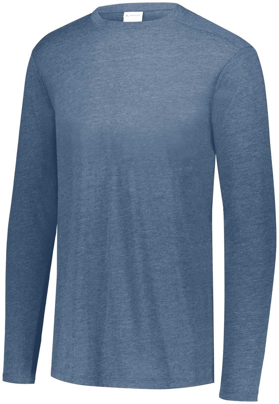 Augusta 3075 Tri-Blend Long Sleeve Crew - Storm Heather - HIT a Double