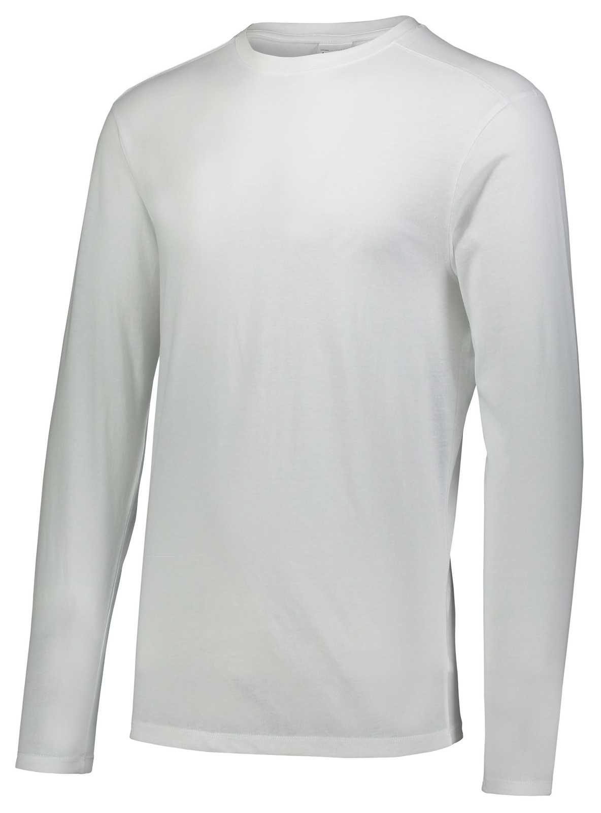 Augusta 3075 Tri-Blend Long Sleeve Crew - White - HIT a Double