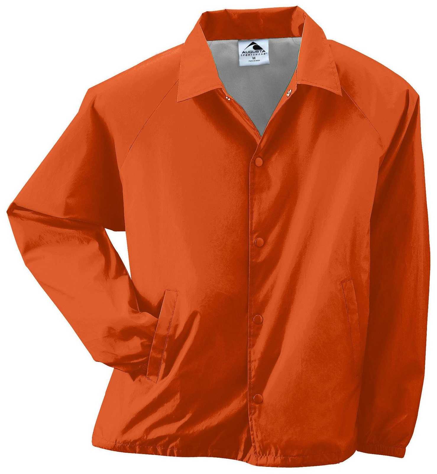 Augusta 3100 Nylon Coach's Jacket/Lined - Orange - HIT a Double