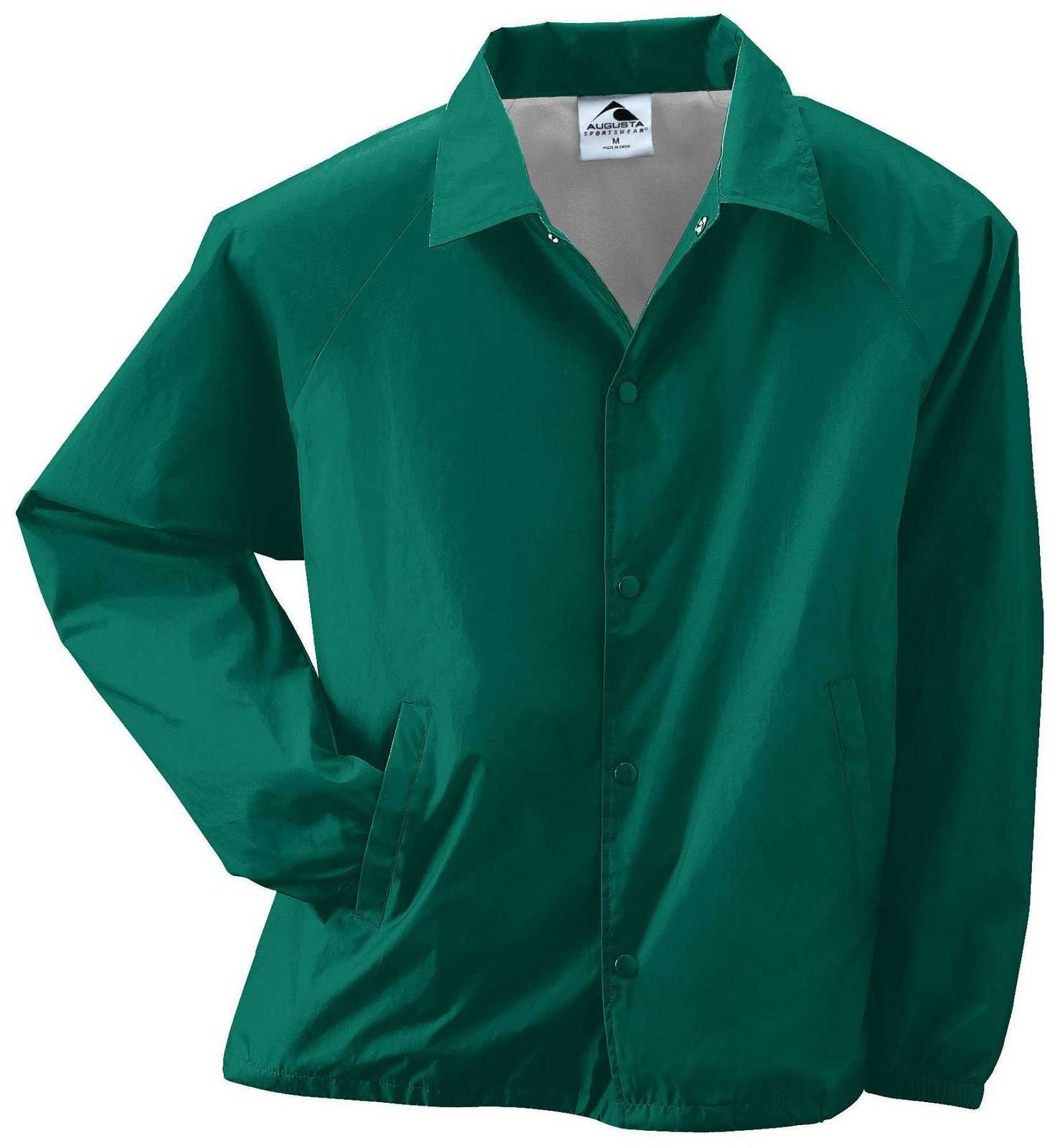 Augusta 3101 Youth Nylon Coach's Jacket/Lined - Dark Green - HIT a Double