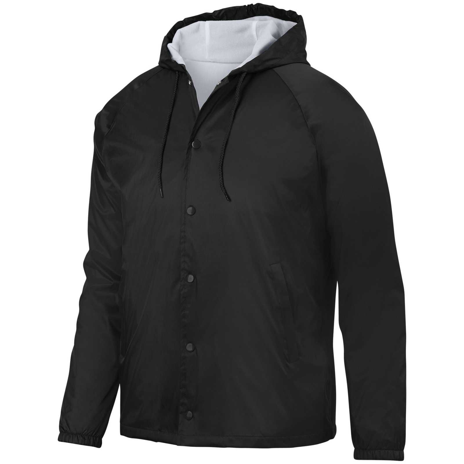 Augusta 3102 Hooded Coach's Jacket - Black - HIT a Double