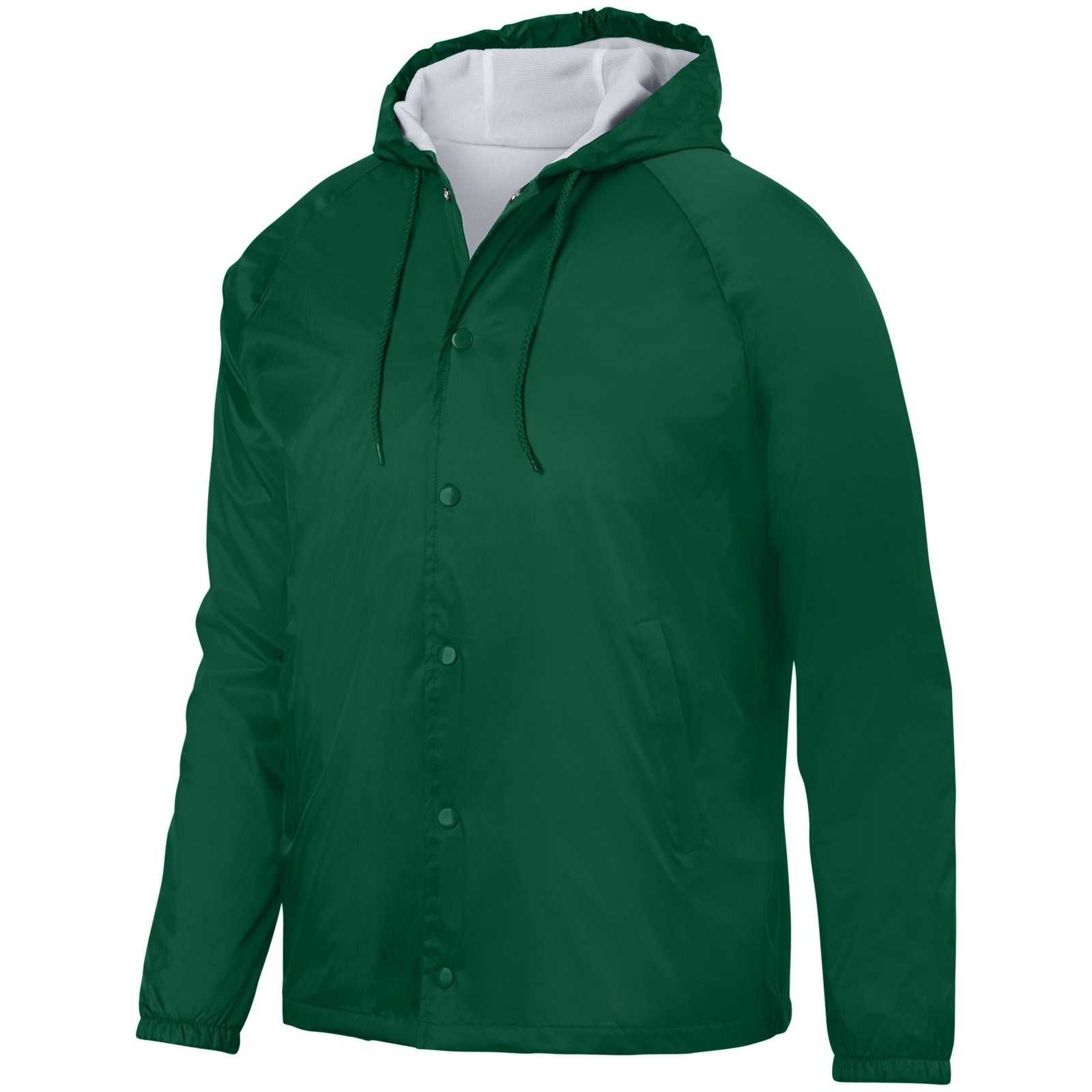 Augusta 3102 Hooded Coach's Jacket - Dark Green - HIT a Double