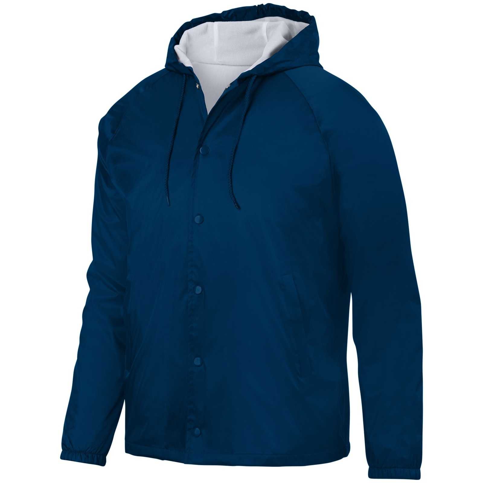 Augusta 3102 Hooded Coach's Jacket - Navy - HIT a Double