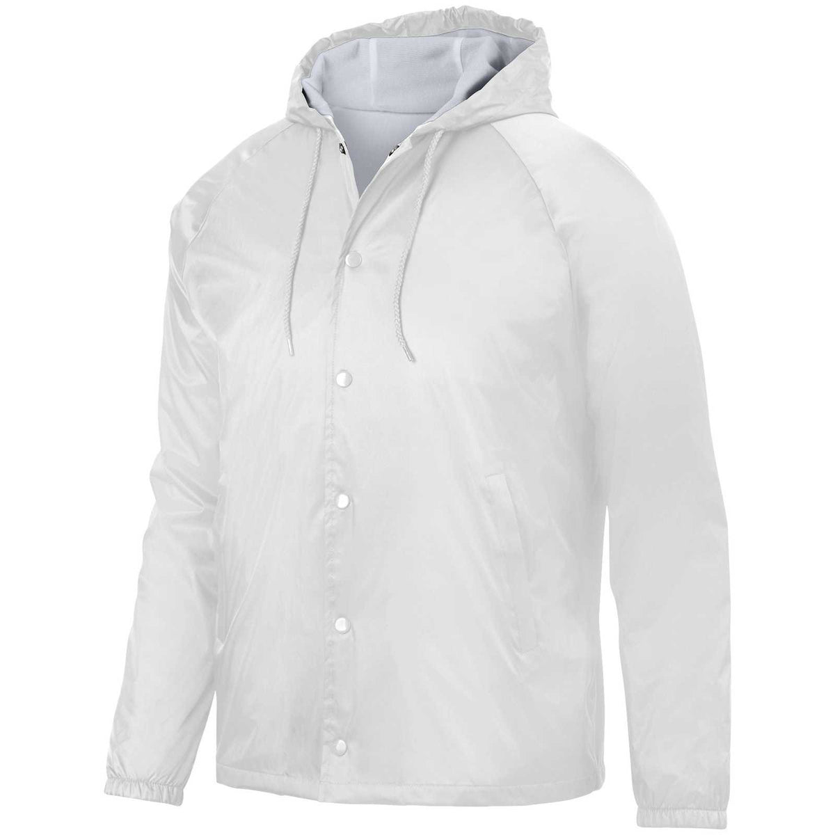 Augusta 3102 Hooded Coach&#39;s Jacket - White - HIT a Double