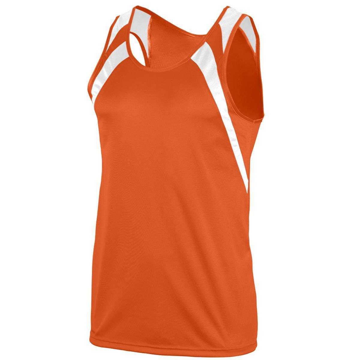 Augusta 311 Wicking Tank with Shoulder Insert - Orange White - HIT a Double