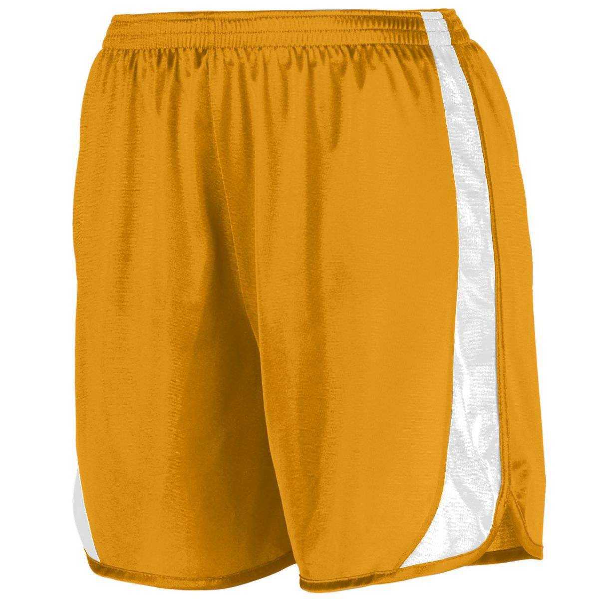 Augusta 327 Wicking Track Short with Side Insert - Gold White - HIT a Double