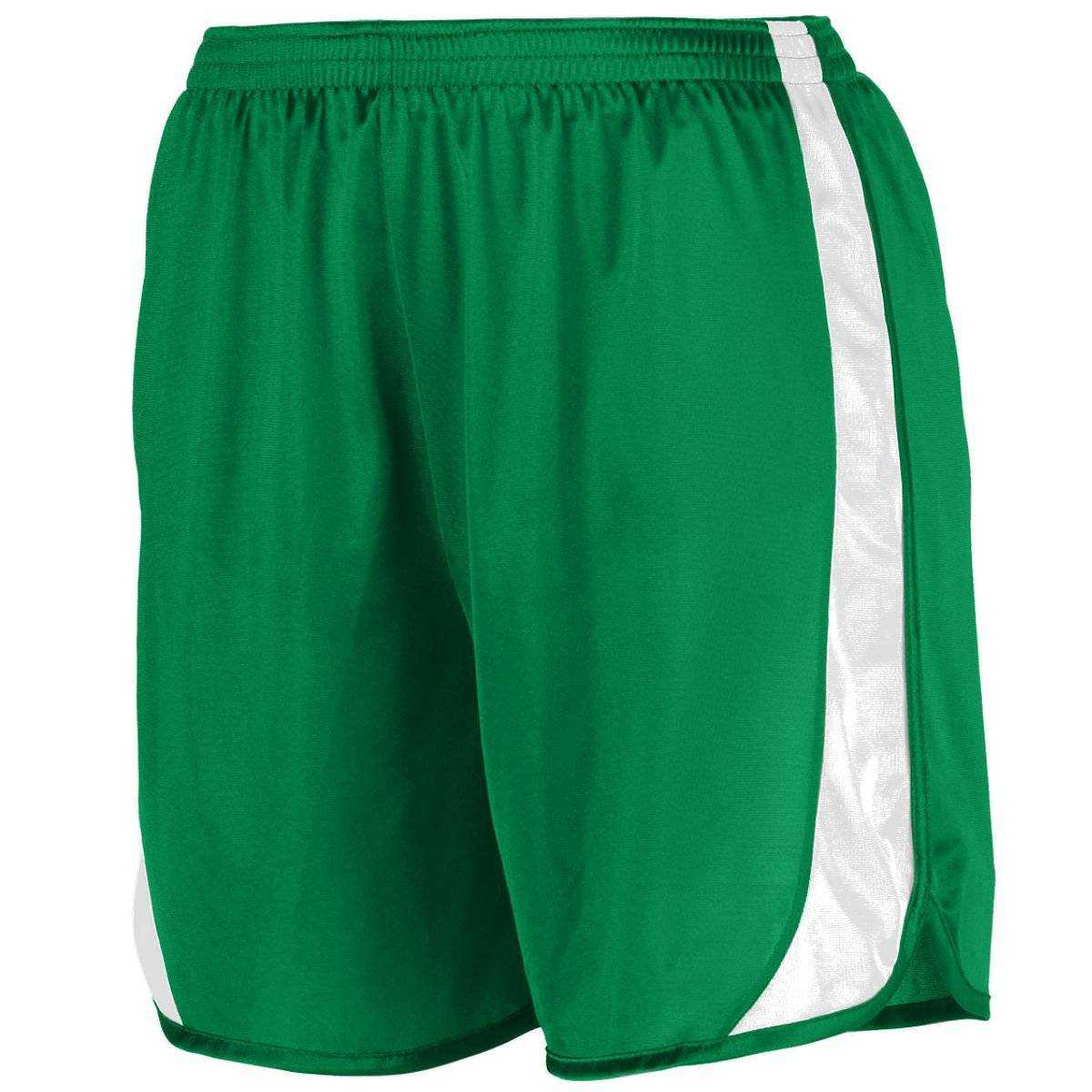 Augusta 327 Wicking Track Short with Side Insert - Green White - HIT a Double