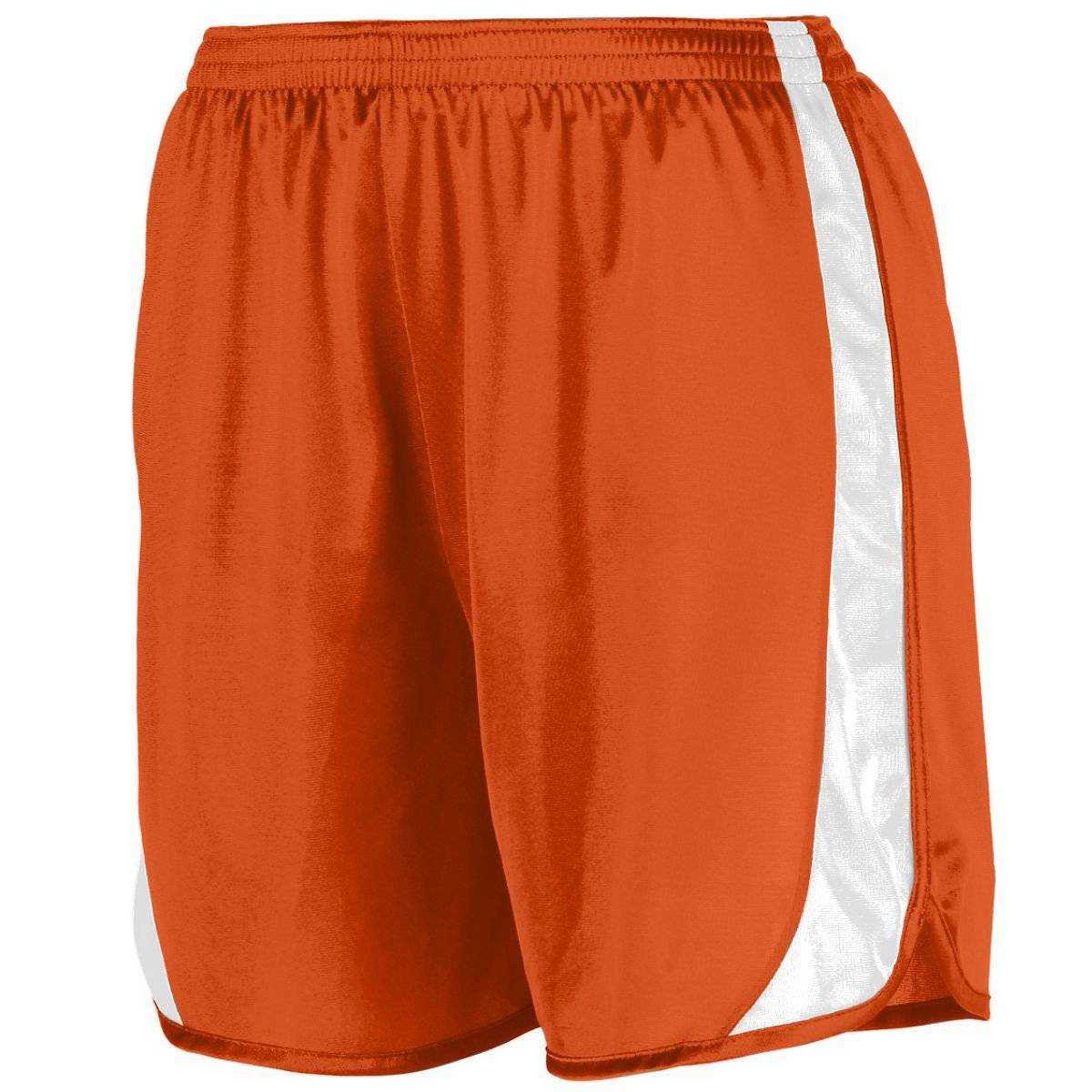 Augusta 327 Wicking Track Short with Side Insert - Orange White - HIT a Double