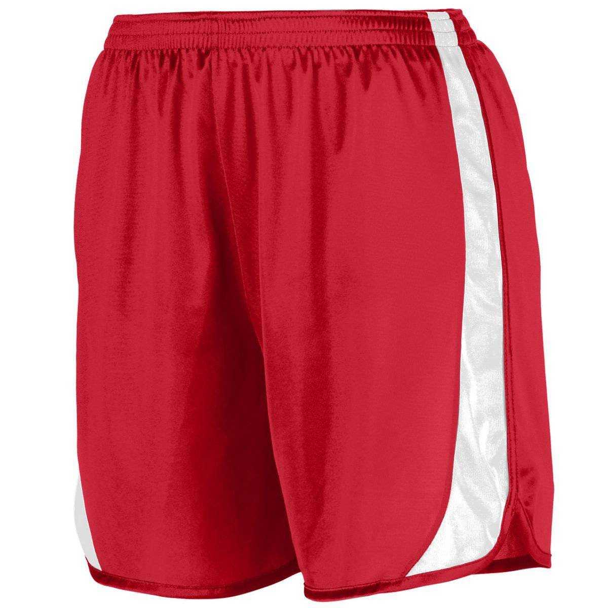 Augusta 327 Wicking Track Short with Side Insert - Red White - HIT a Double