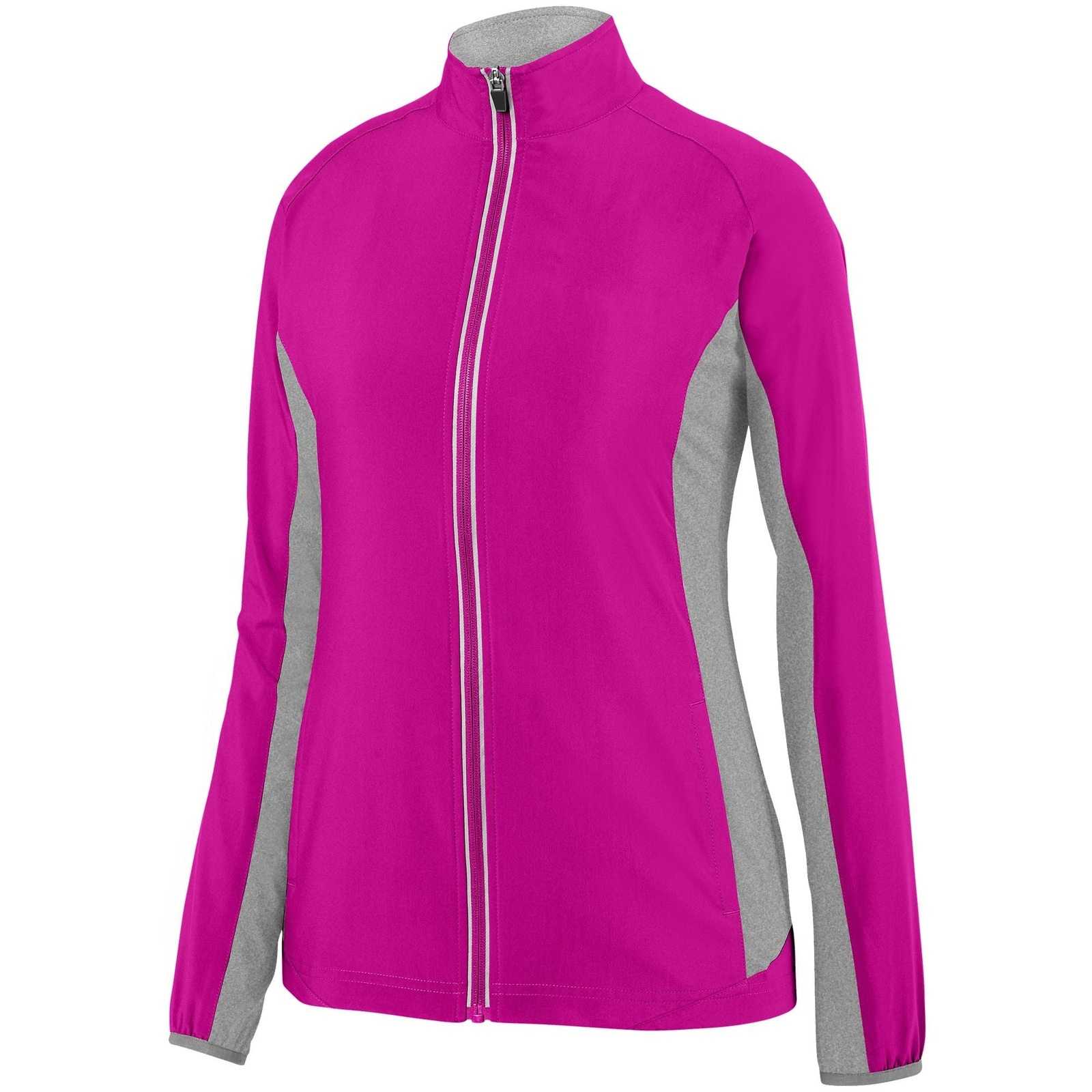 Augusta 3302 Ladies Preeminent Jacket - Power Pink Graphite Heather - HIT a Double