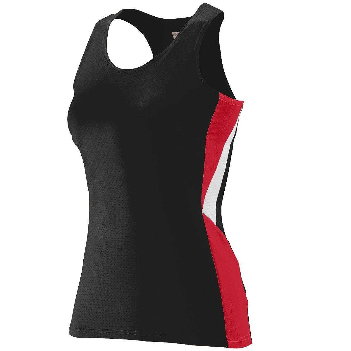 Augusta 334 Ladies Sprint Jersey - Black Red White - HIT a Double
