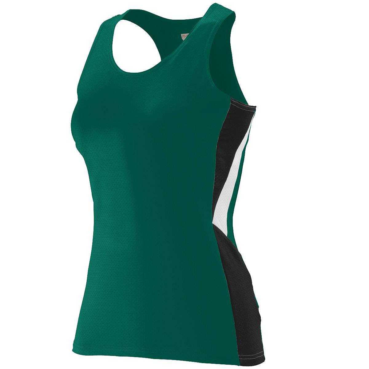Augusta 334 Ladies Sprint Jersey - Forest Black White - HIT a Double