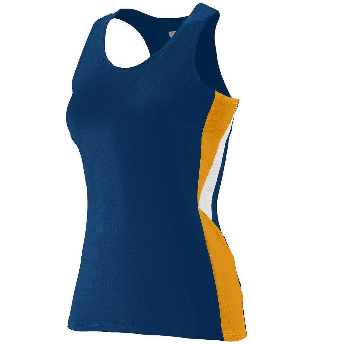 Augusta 334 Ladies Sprint Jersey - Navy Gold White - HIT a Double