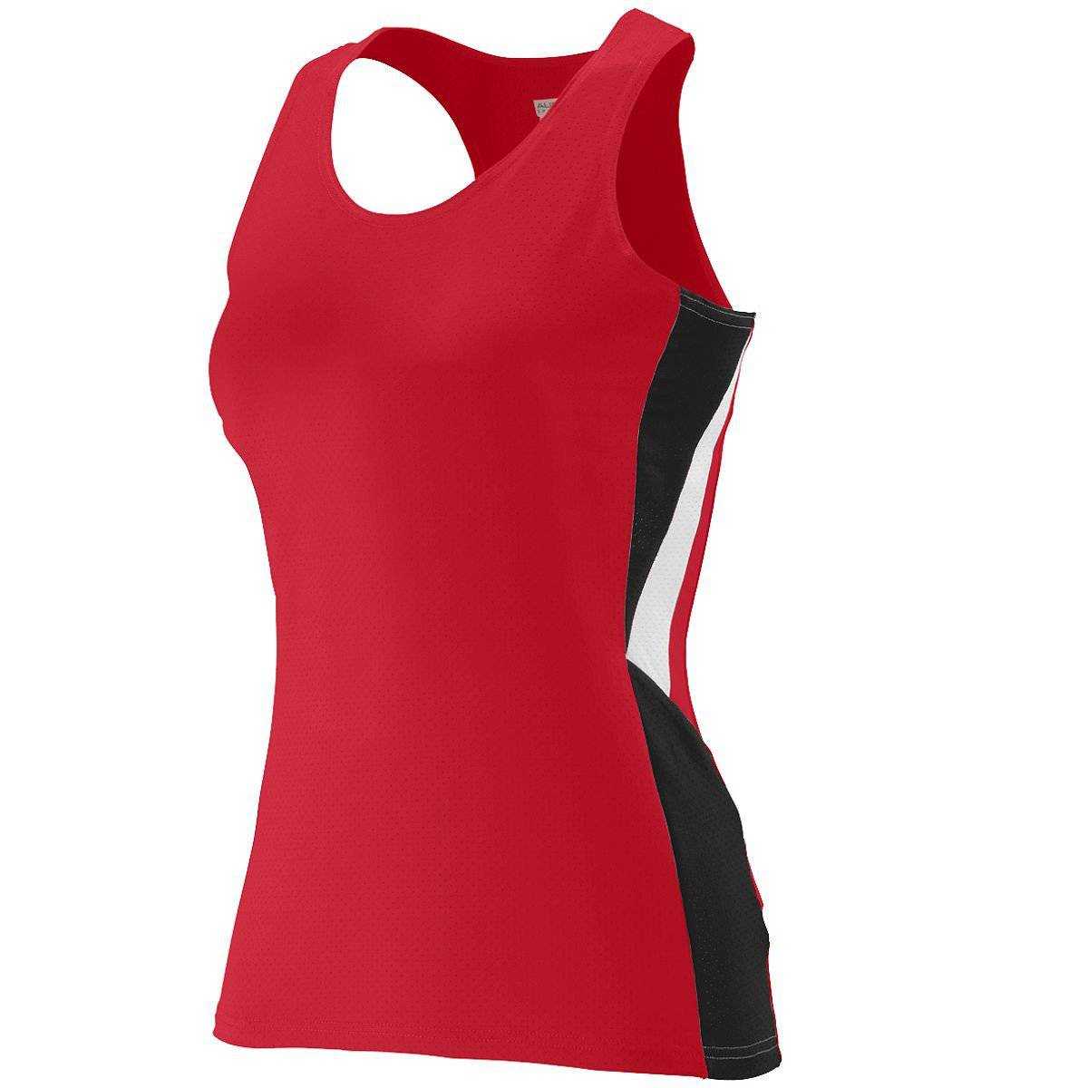Augusta 334 Ladies Sprint Jersey - Red Black White - HIT a Double