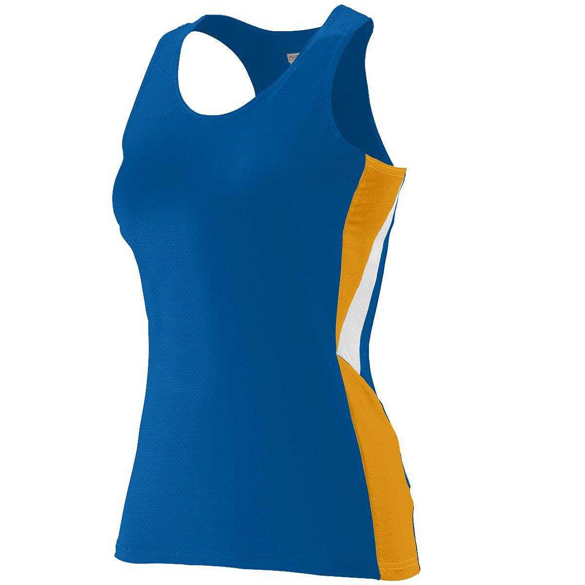 Augusta 334 Ladies Sprint Jersey - Royal Gold White - HIT a Double