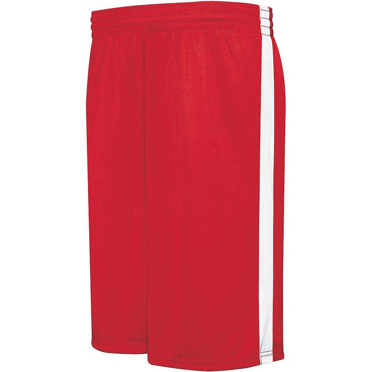 Augusta 335870 Adult Competition Reversible Short - Scarlet White - HIT a Double