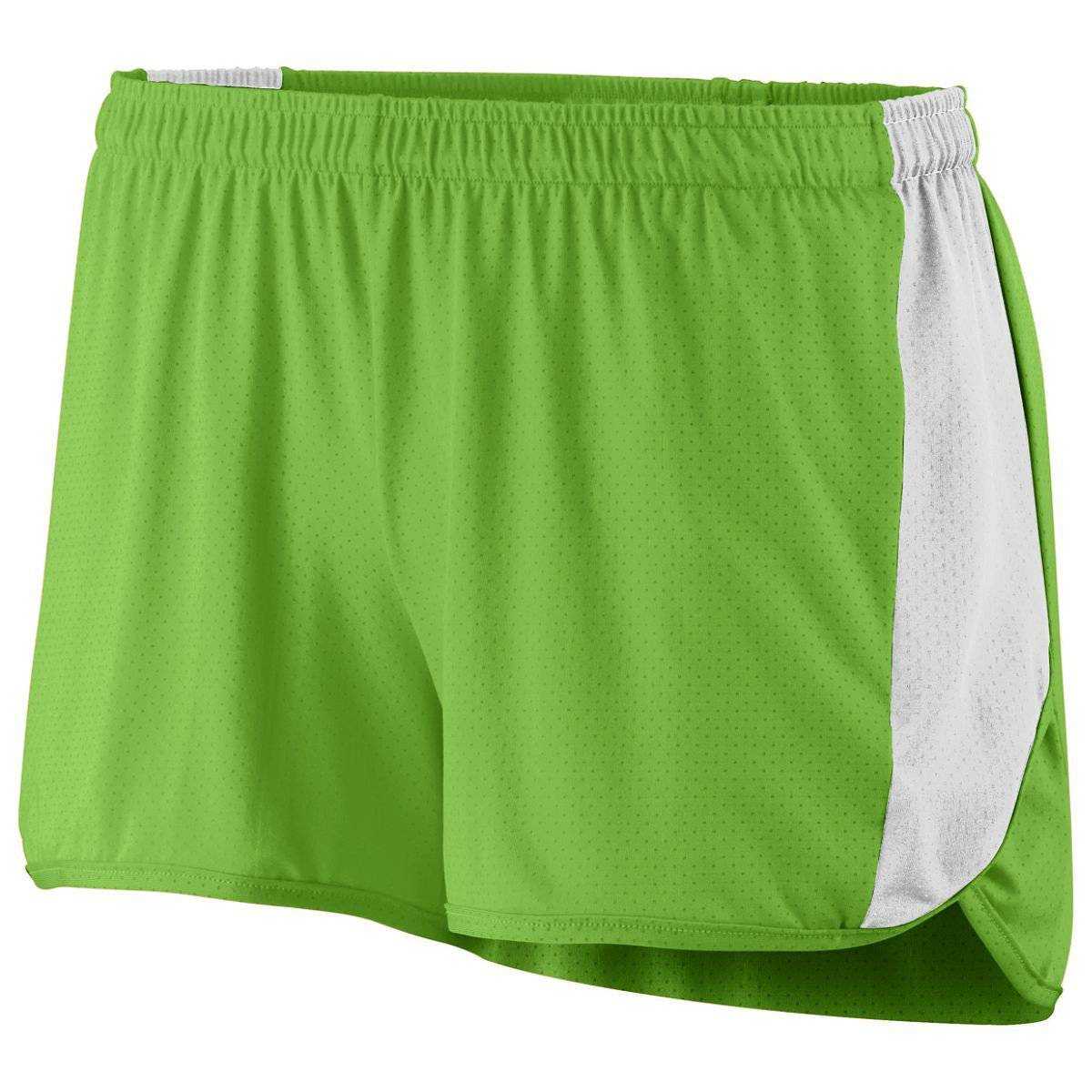 Augusta 337 Ladies Sprint Short - Lime White - HIT a Double