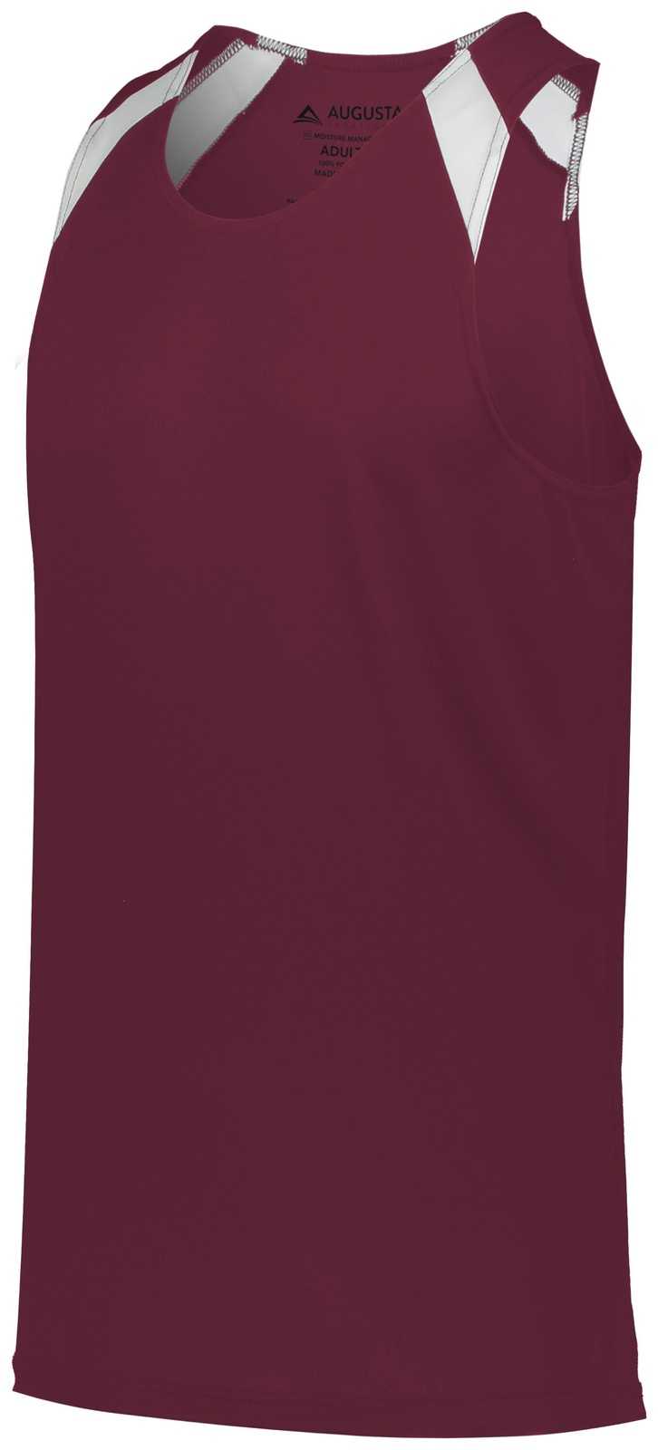 Augusta 343 Overspeed Track Jersey - Maroon White - HIT a Double