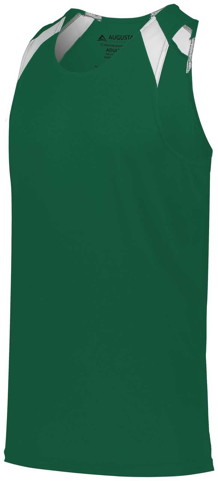 Augusta 344 Youth Overspeed Track Jersey - Dark Green White - HIT a Double