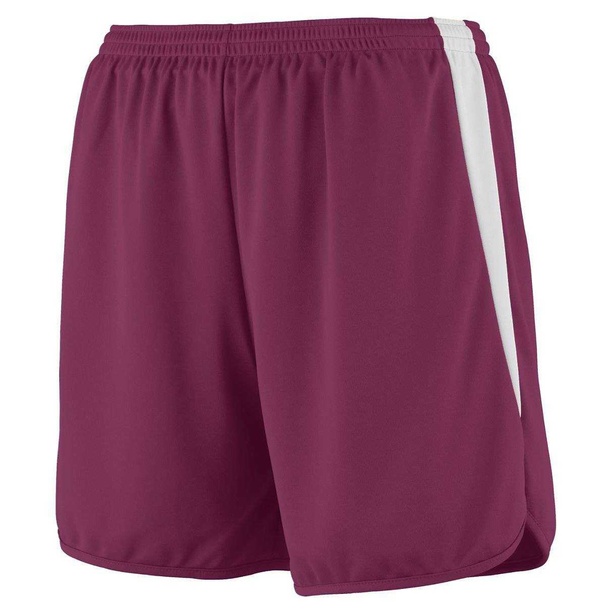 Augusta 345 Velocity Track Short - Maroon White - HIT a Double