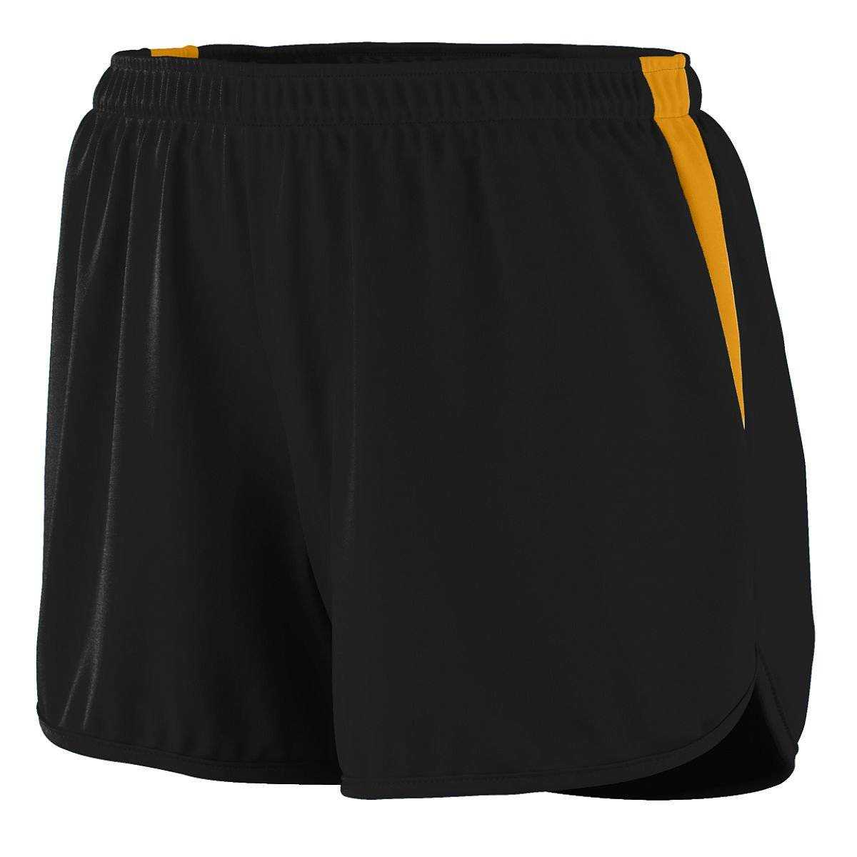 Augusta 347 Ladies Velocity Track Short - Black Gold - HIT a Double - 1