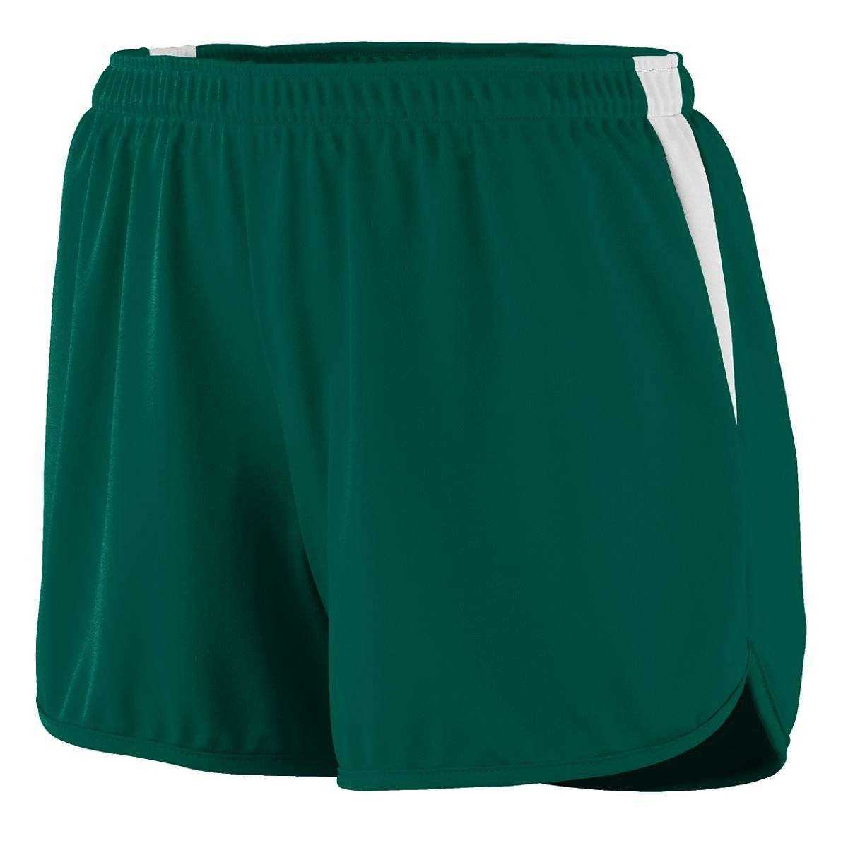 Augusta 347 Ladies Velocity Track Short - Forest White - HIT a Double - 1