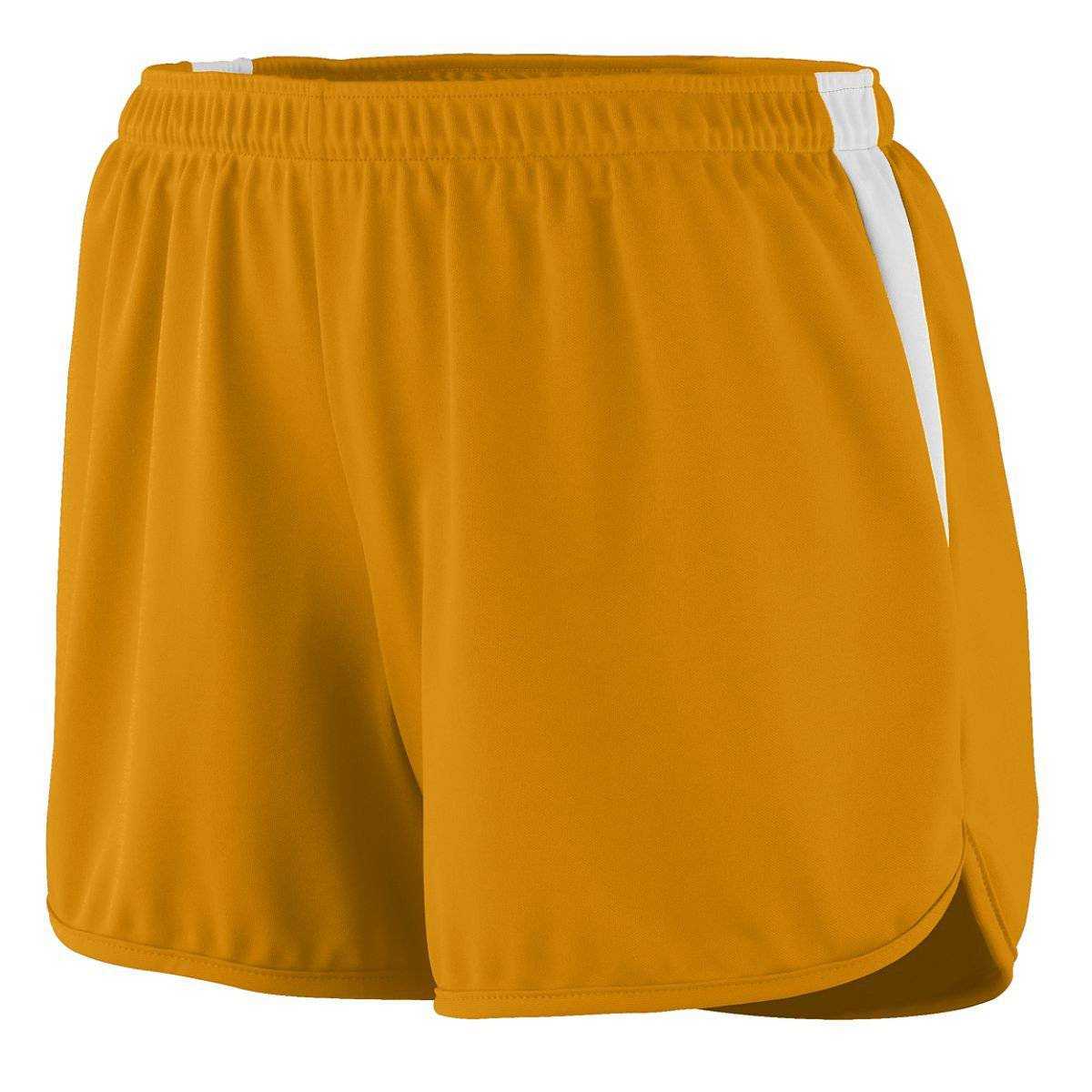 Augusta 347 Ladies Velocity Track Short - Gold White - HIT a Double - 1