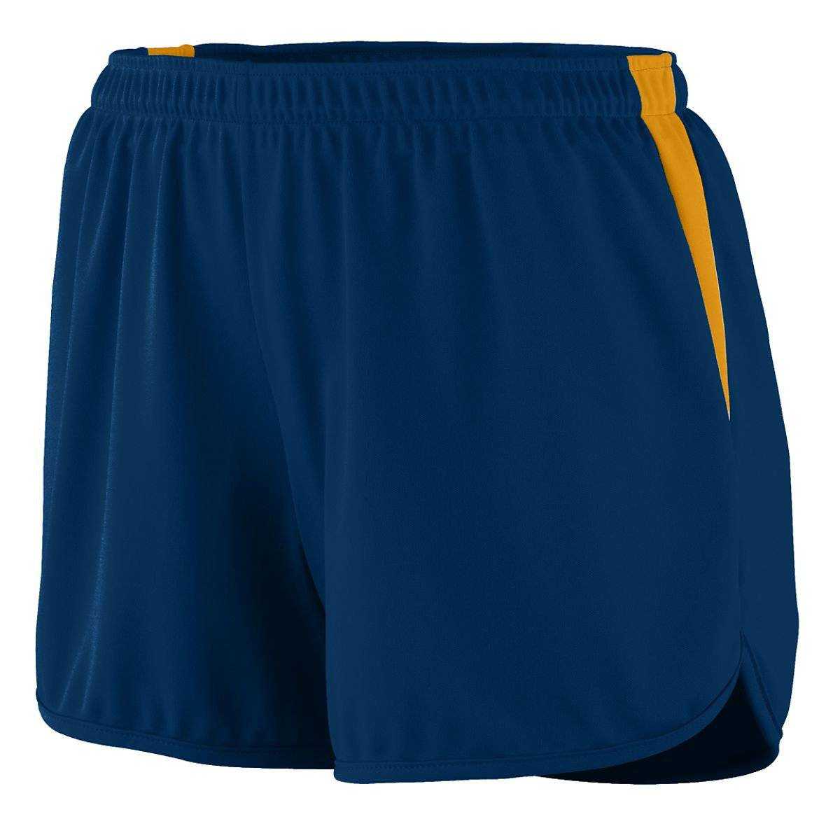 Augusta 347 Ladies Velocity Track Short - Navy Gold - HIT a Double